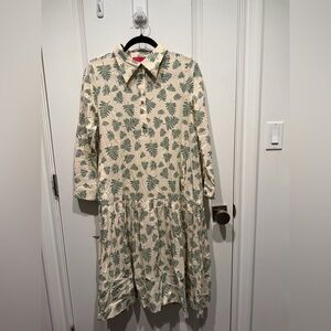 Charming Leaf Print Kids Casual Dress